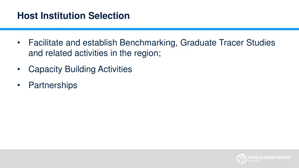 host institution selection
