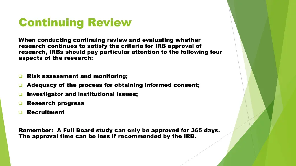 continuing review