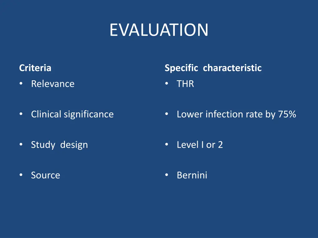 evaluation