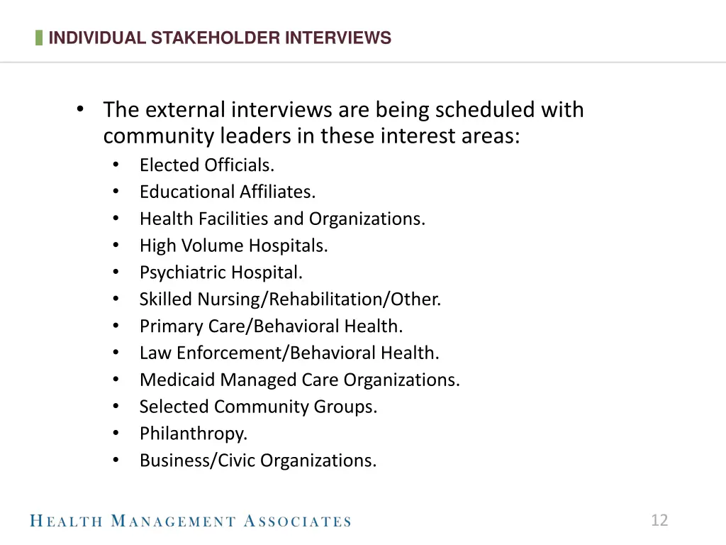 individual stakeholder interviews 1
