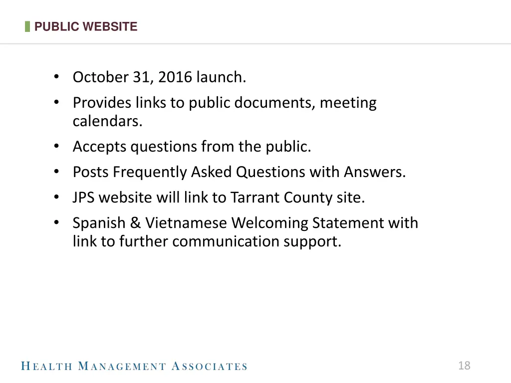 public website