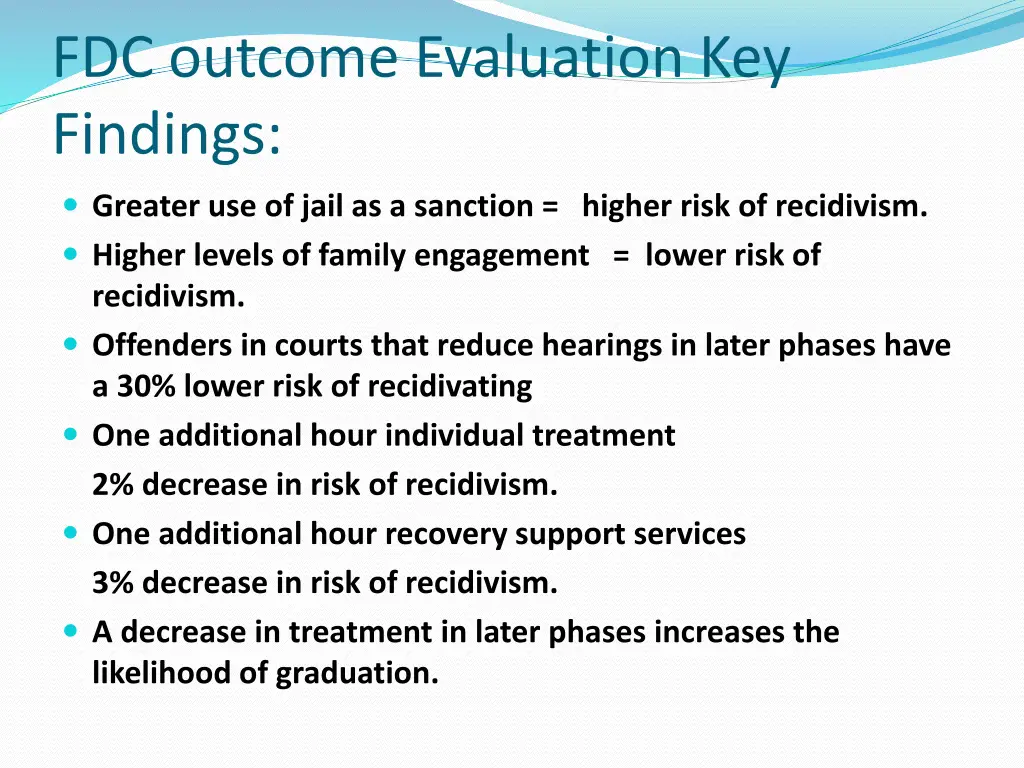 fdc outcome evaluation key findings
