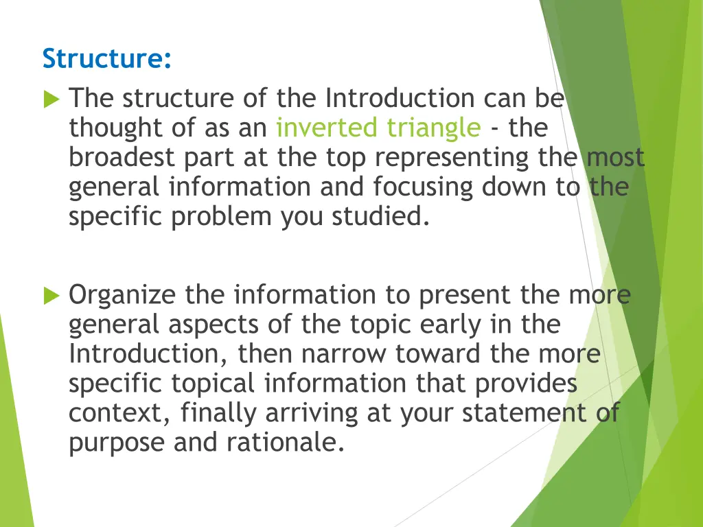 structure the structure of the introduction