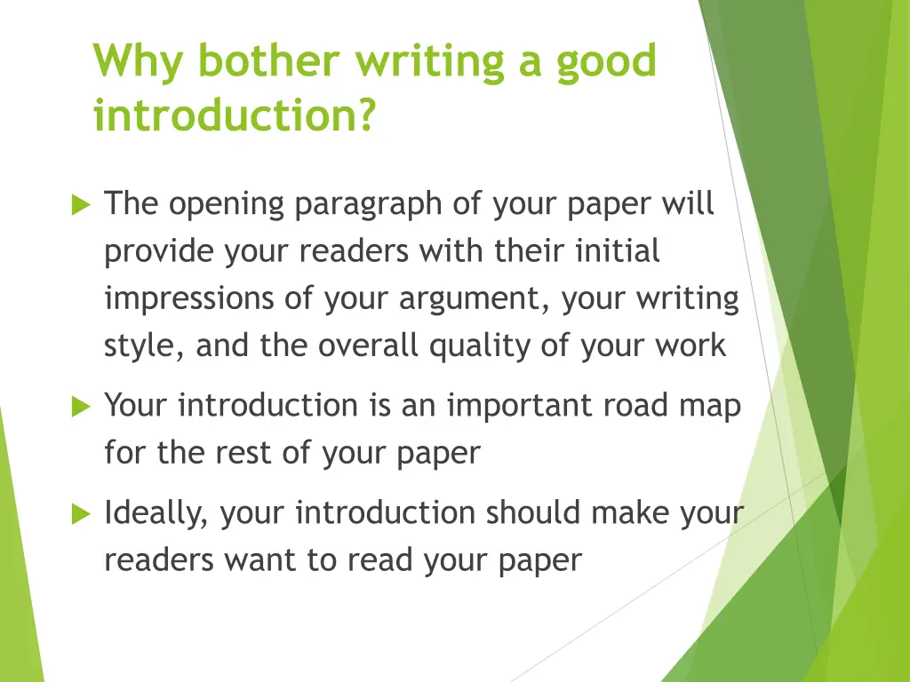 why bother writing a good introduction