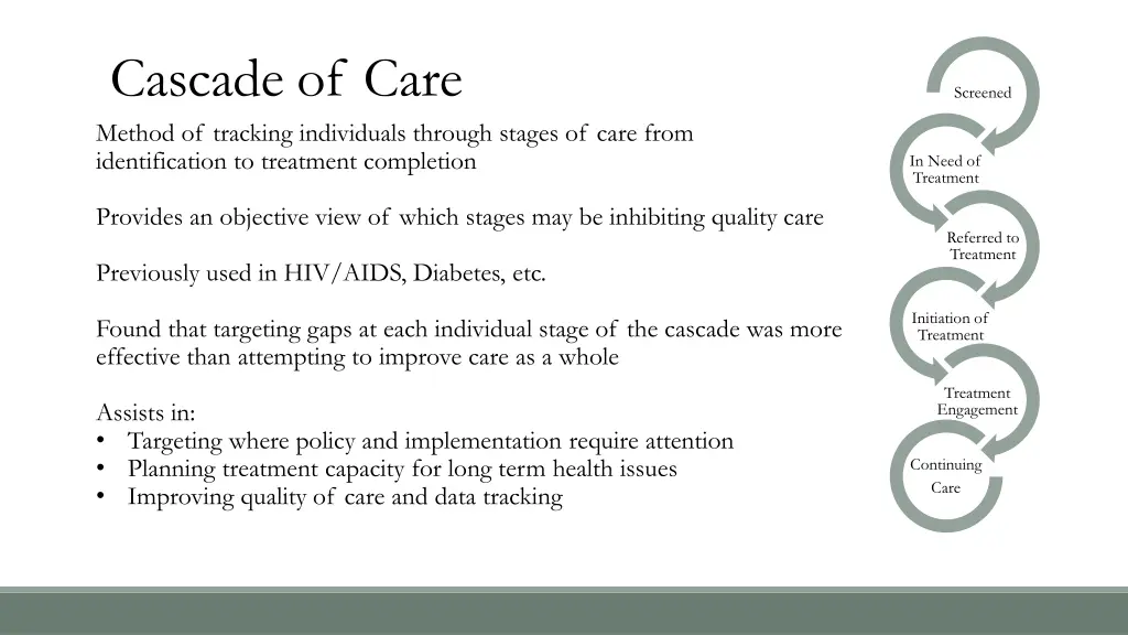 cascade of care method of tracking individuals