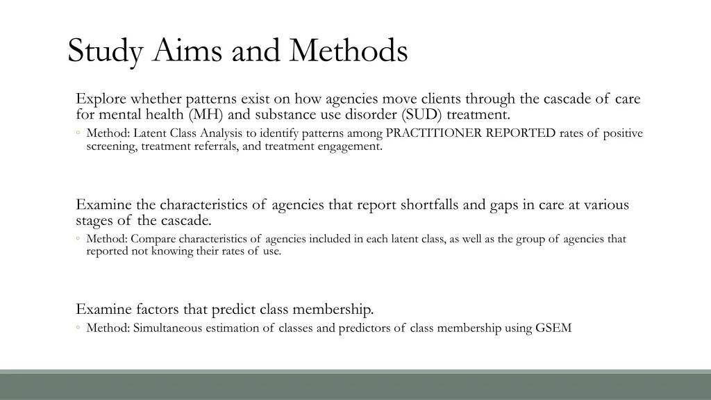 study aims and methods