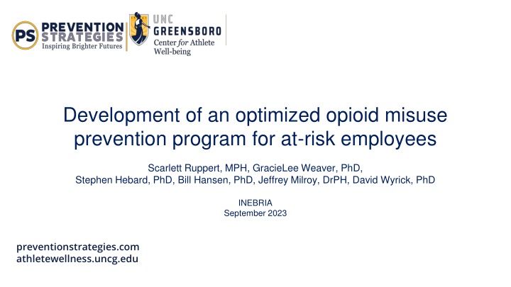 development of an optimized opioid misuse