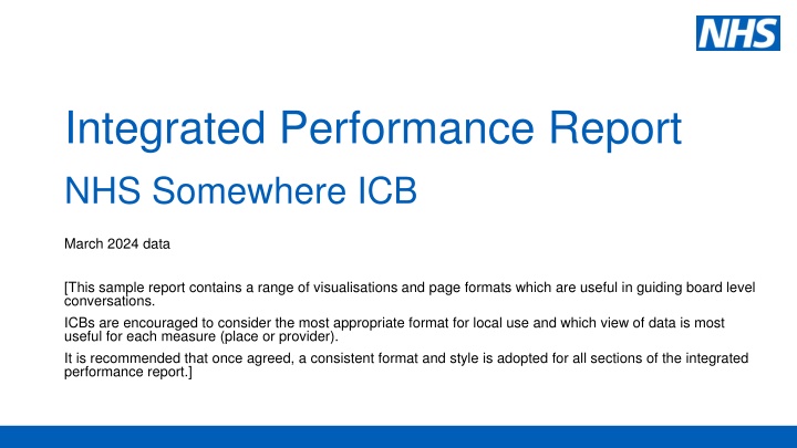 integrated performance report nhs somewhere icb