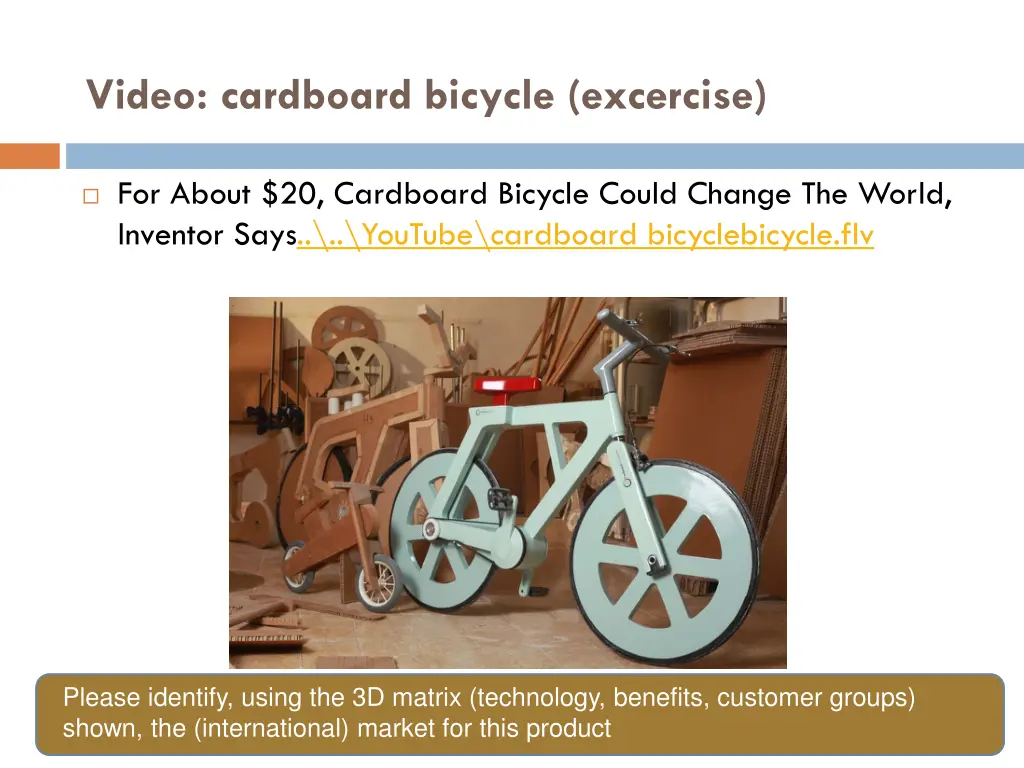 example alternative bicycle video cardboard