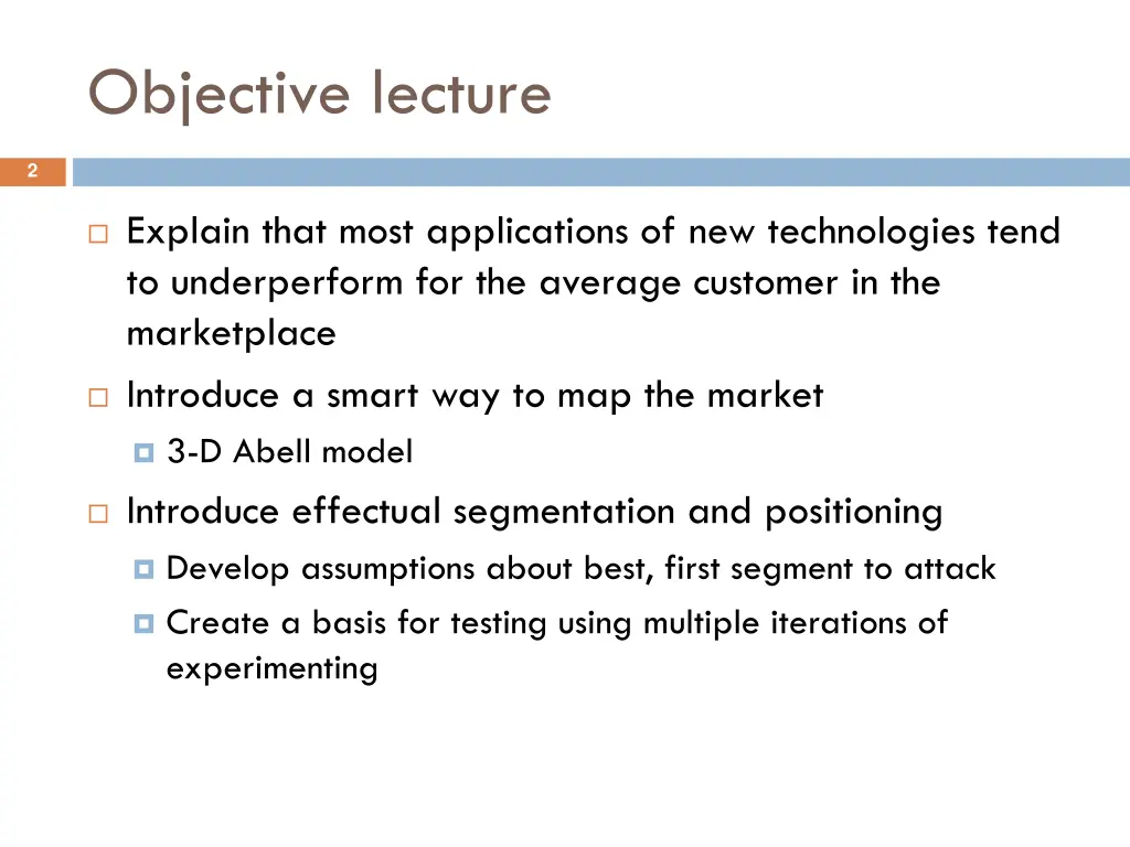 objective lecture