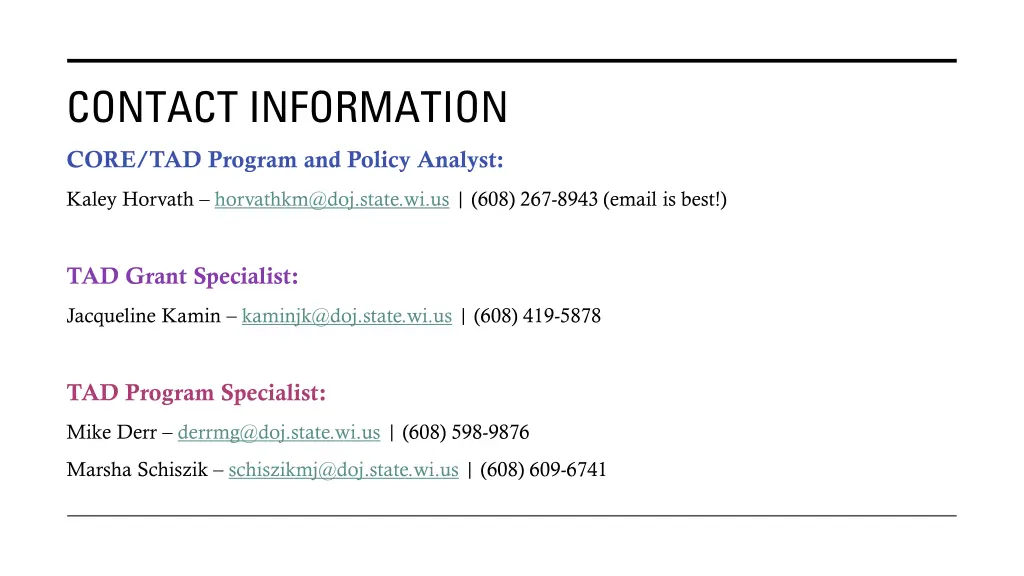 contact information
