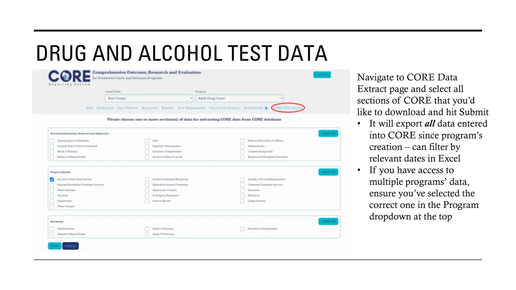 drug and alcohol test data