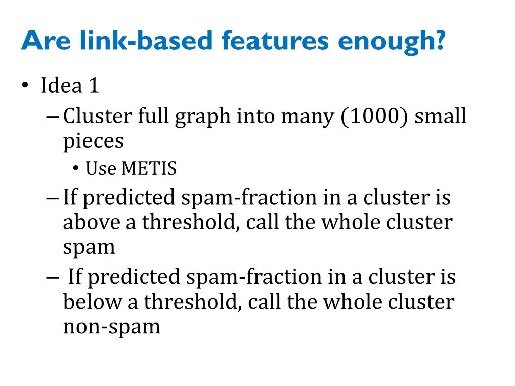 are link based features enough 2