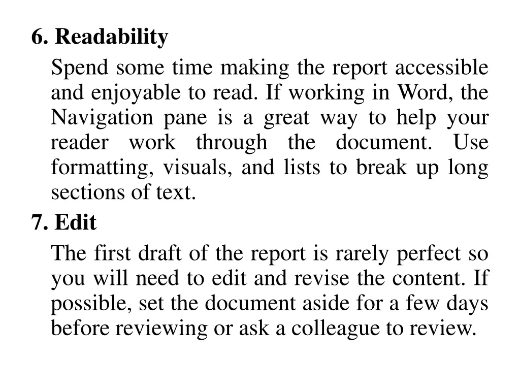 6 readability spend some time making the report