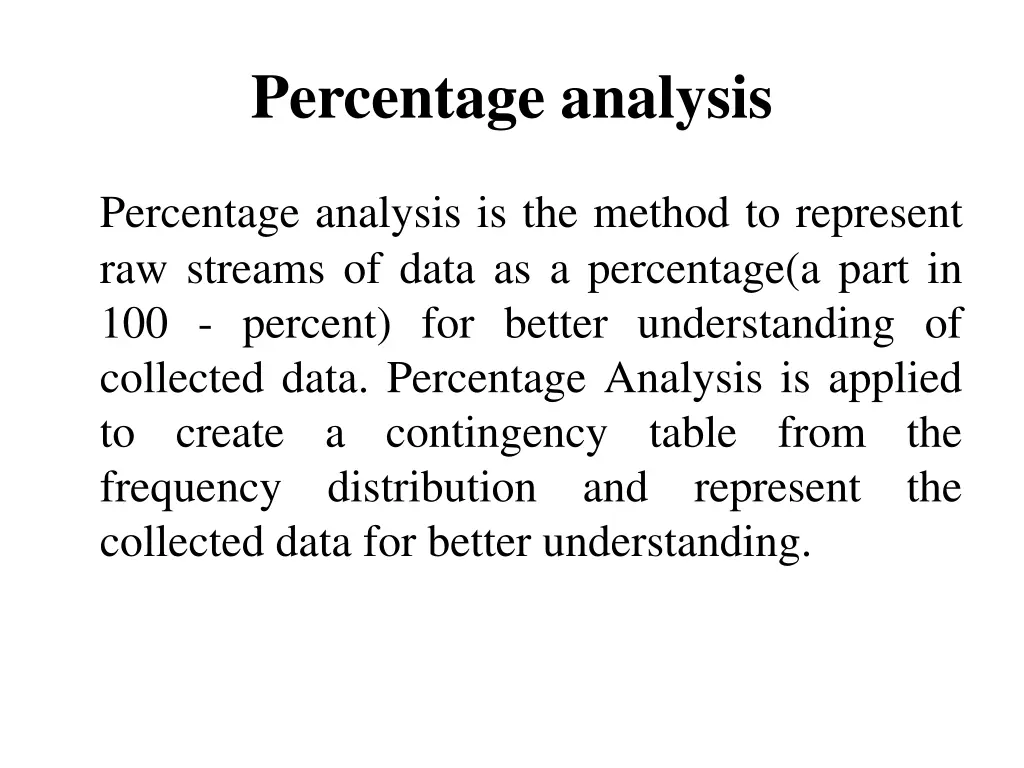 percentage analysis