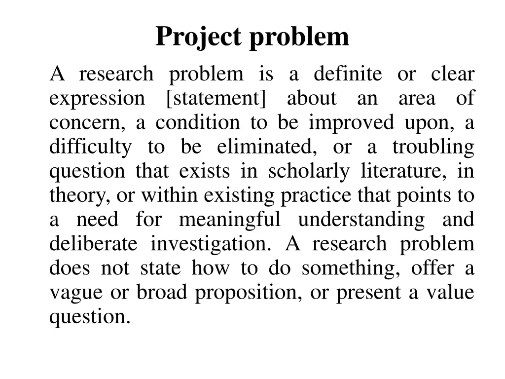 project problem