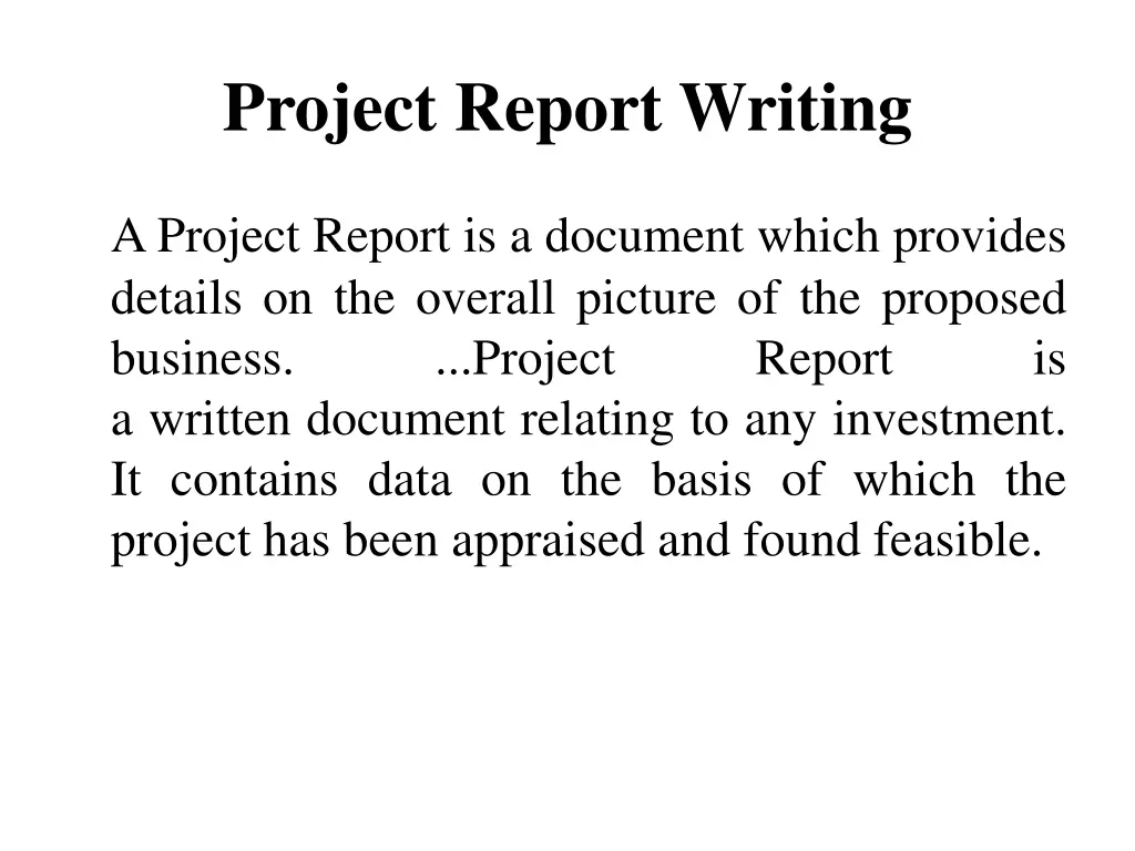 project report writing
