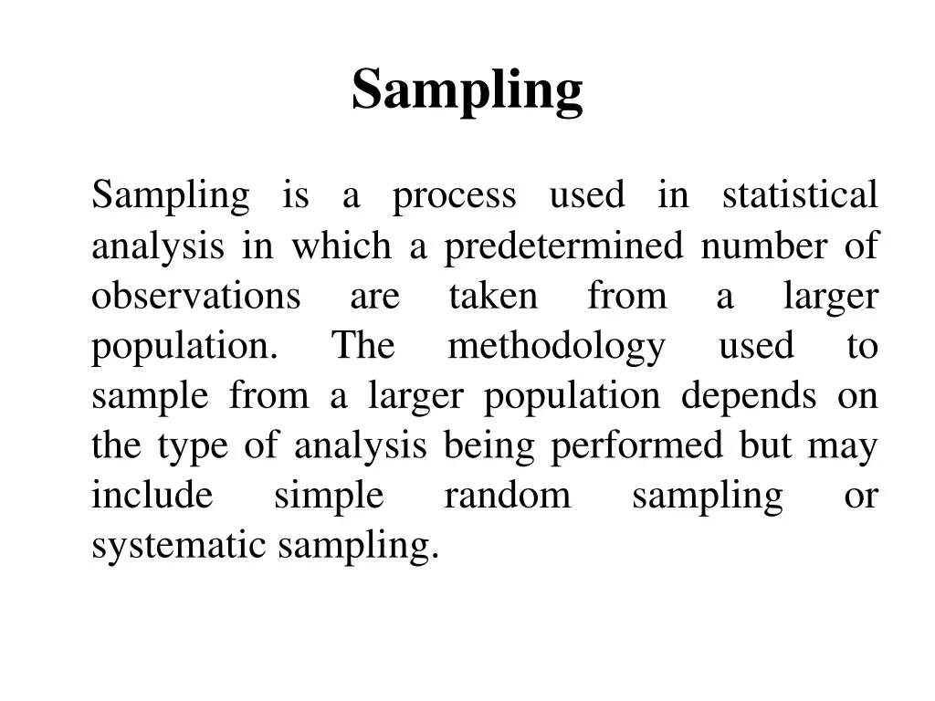 sampling
