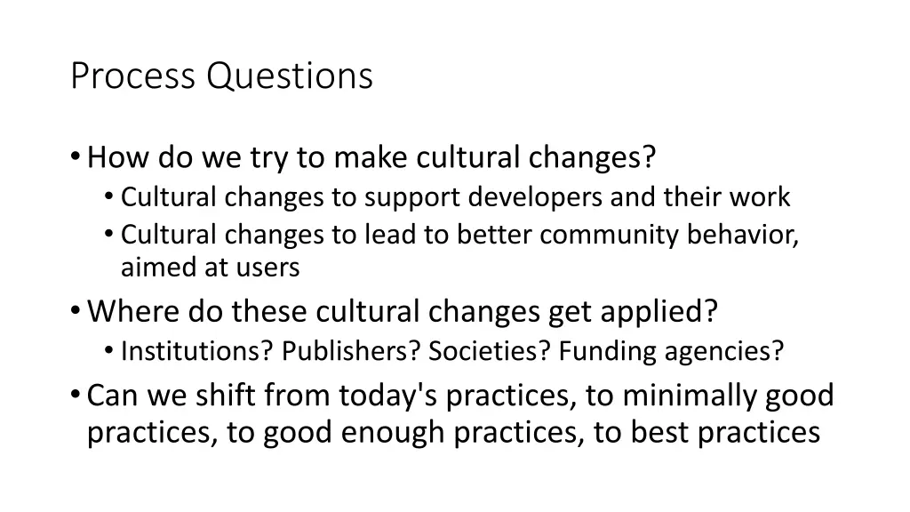 process questions