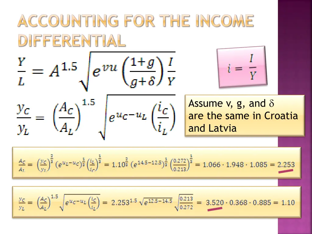 accounting for the income differential 1