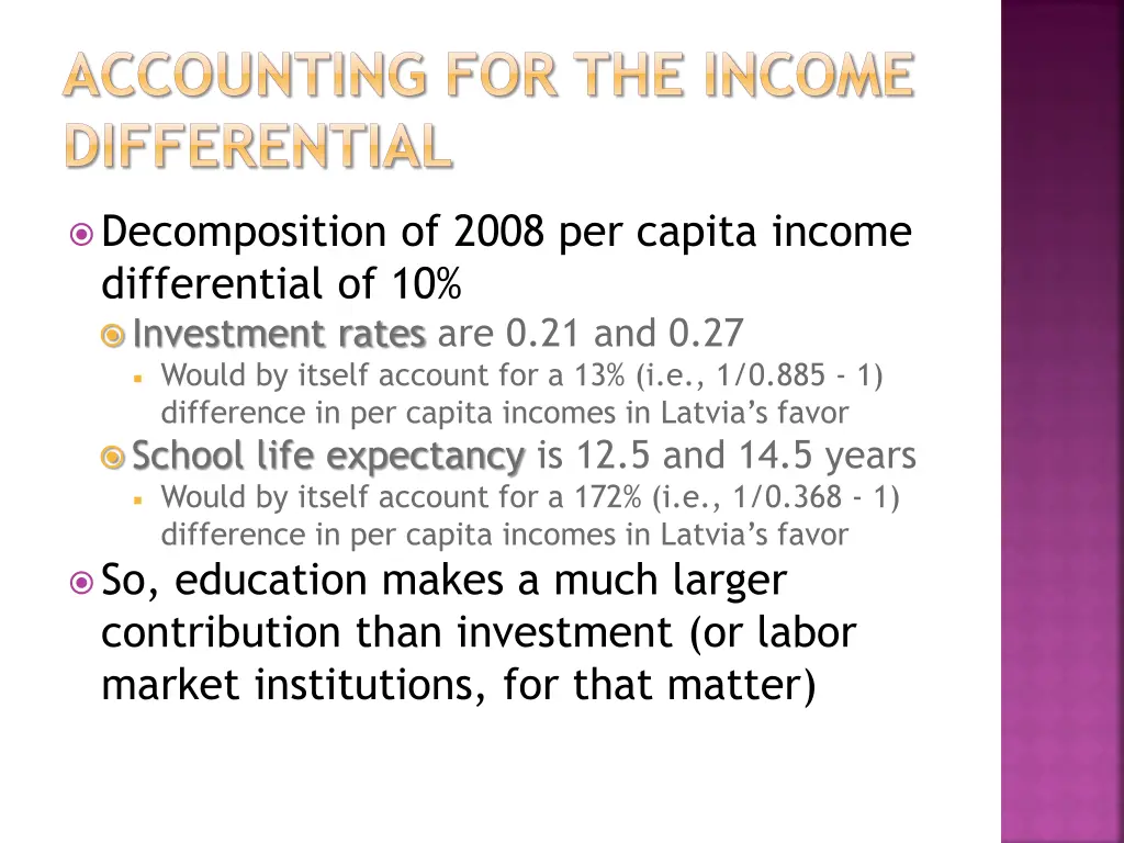 accounting for the income differential 2