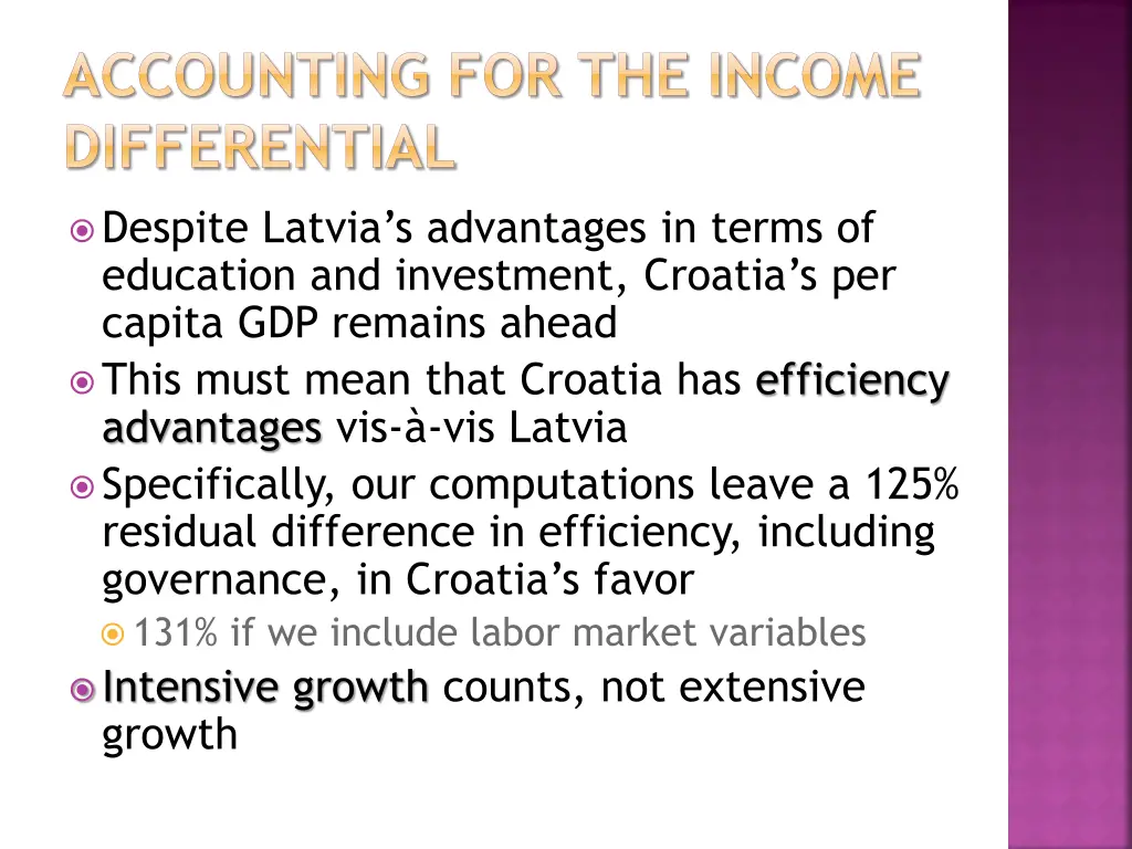 accounting for the income differential 3