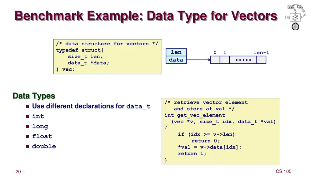 benchmark example data type for vectors