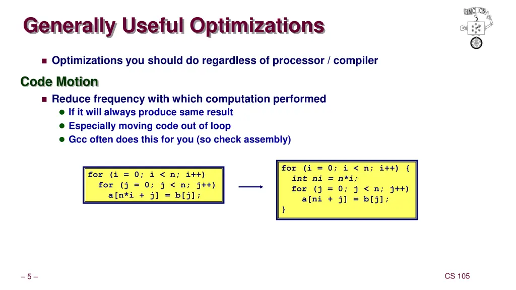 generally useful optimizations