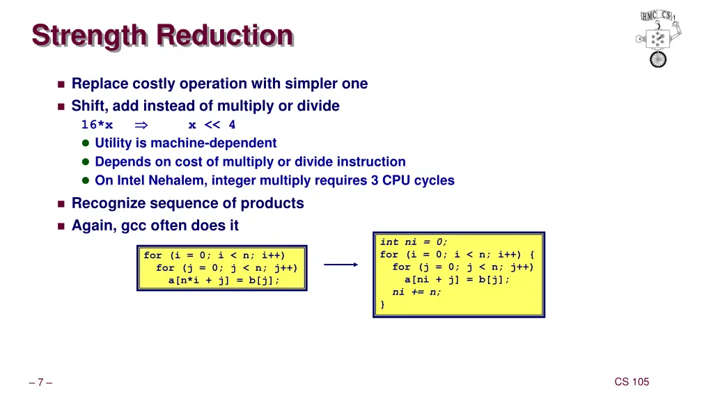 strength reduction