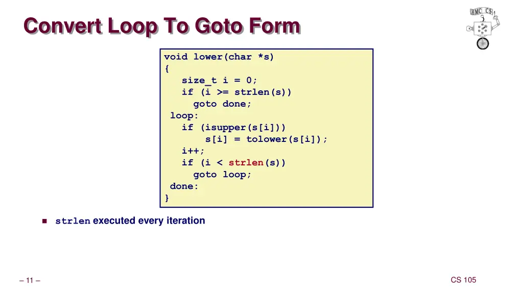 convert loop to goto form