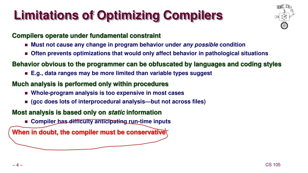 limitations of optimizing compilers