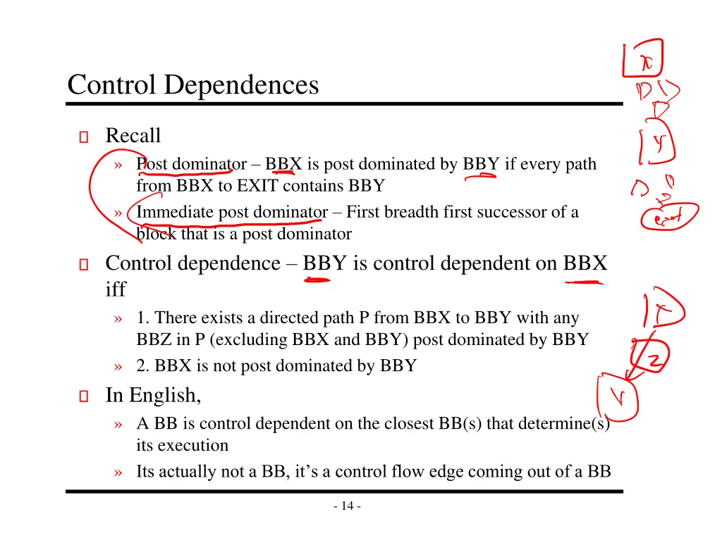 control dependences