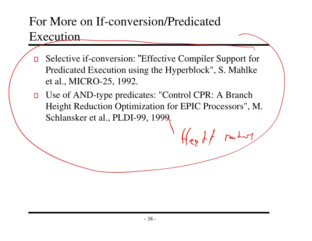 for more on if conversion predicated execution