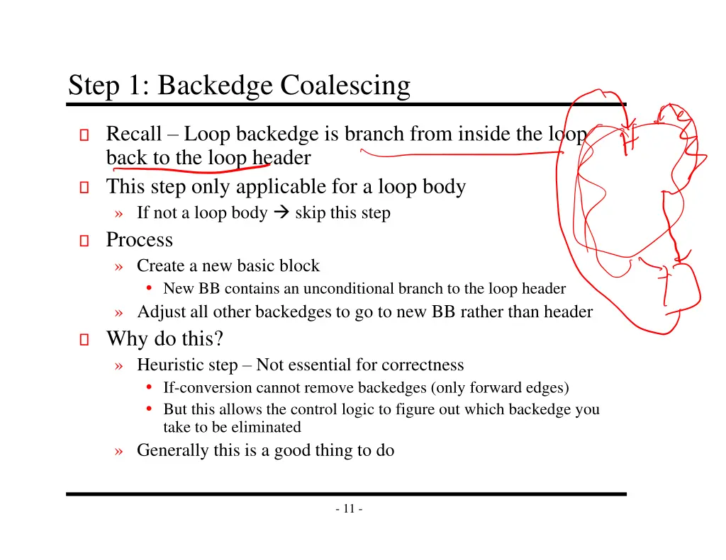 step 1 backedge coalescing