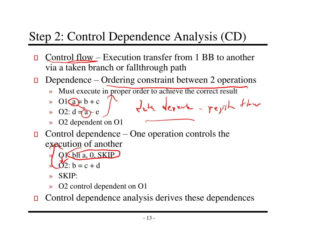 step 2 control dependence analysis cd