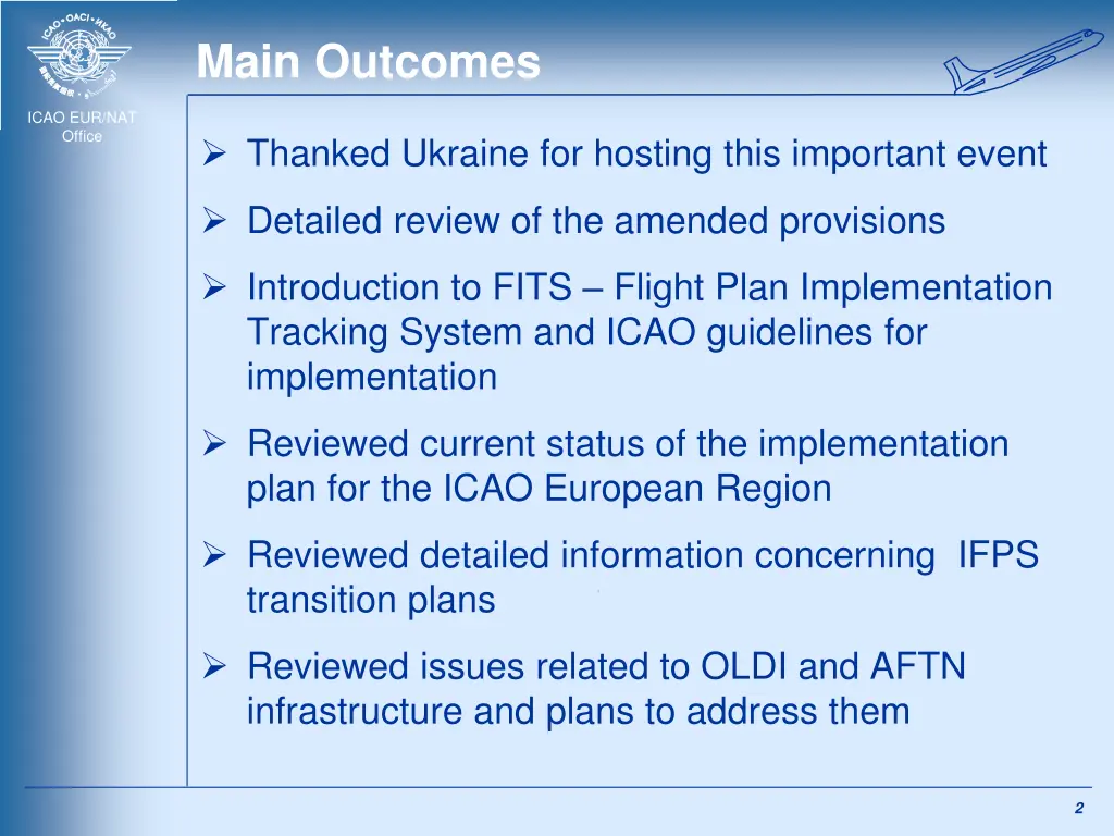 main outcomes