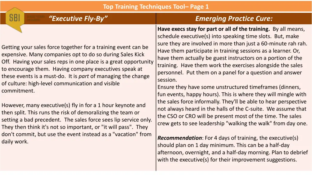 top training techniques tool page 1