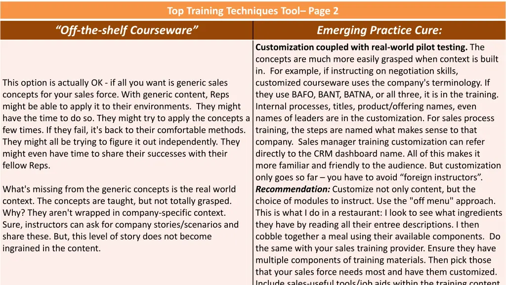 top training techniques tool page 2