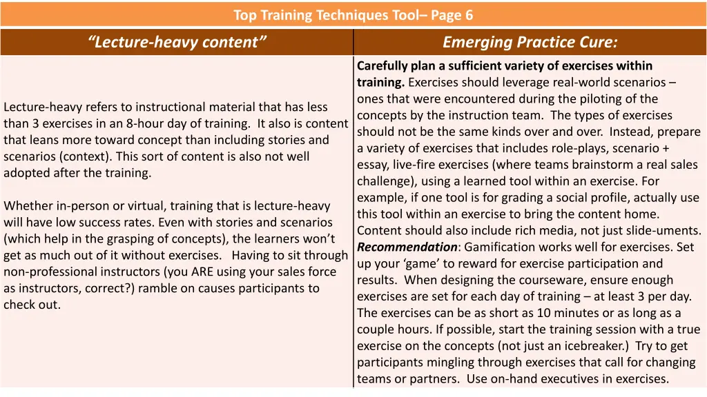 top training techniques tool page 6