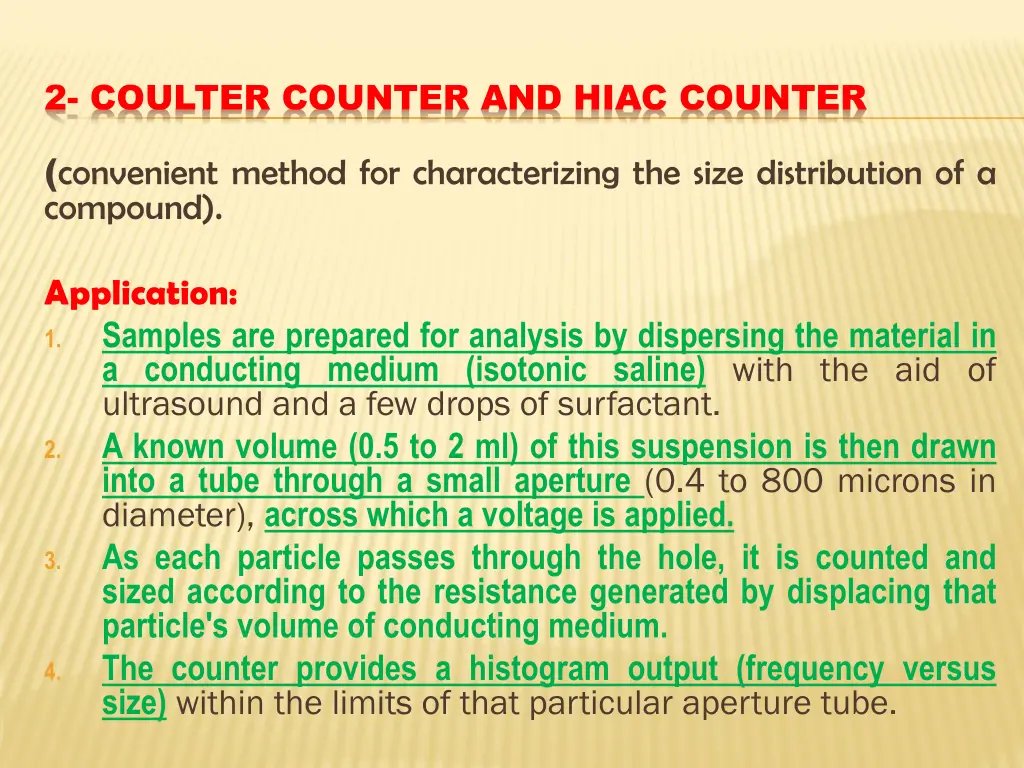 2 coulter counter and hiac counter
