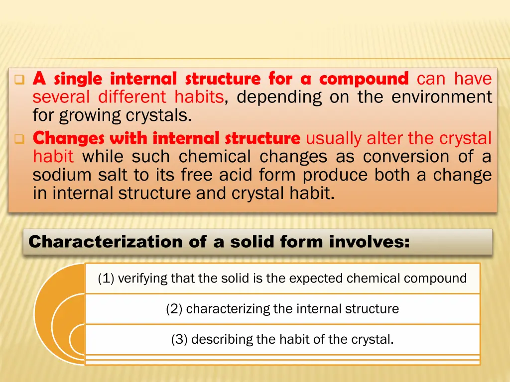 a single internal structure for a compound