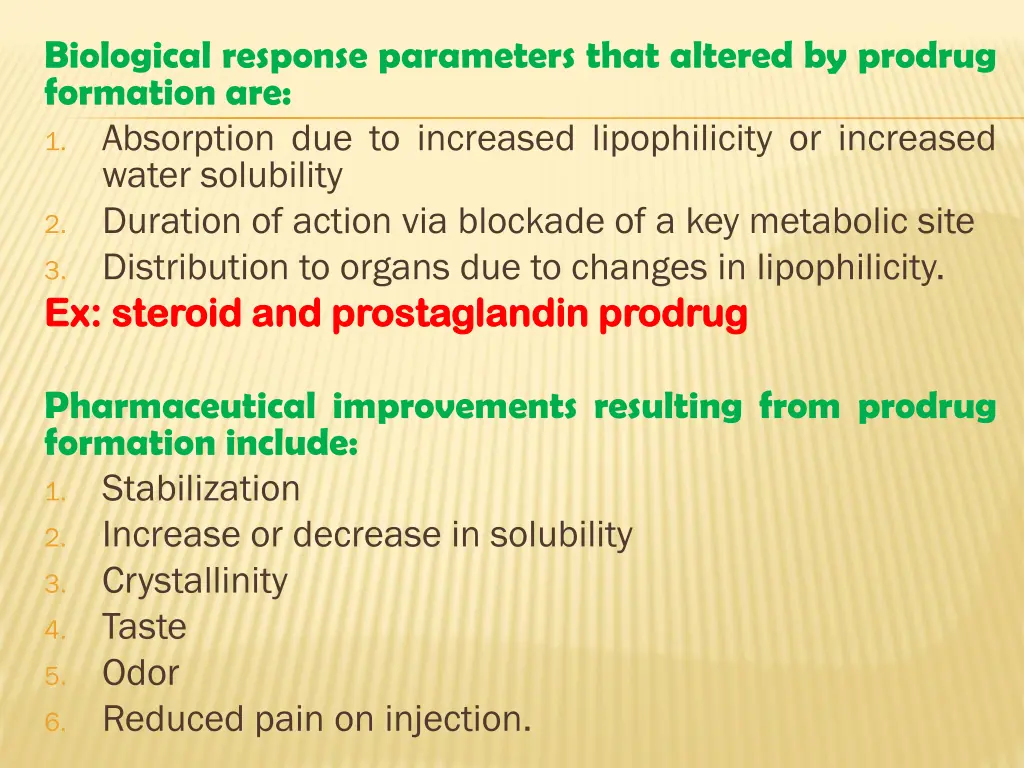biological response parameters that altered