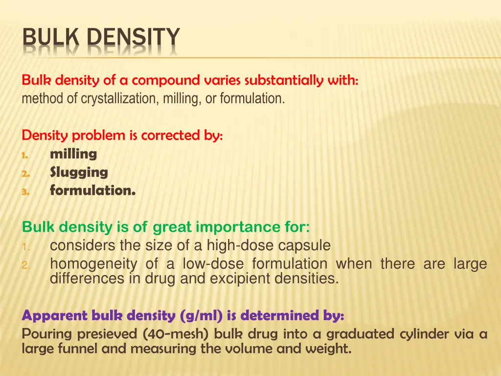 bulk density
