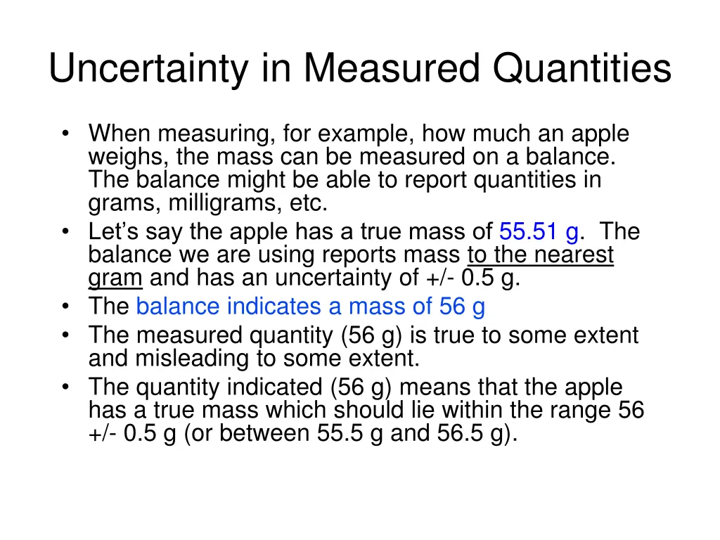 uncertainty in measured quantities
