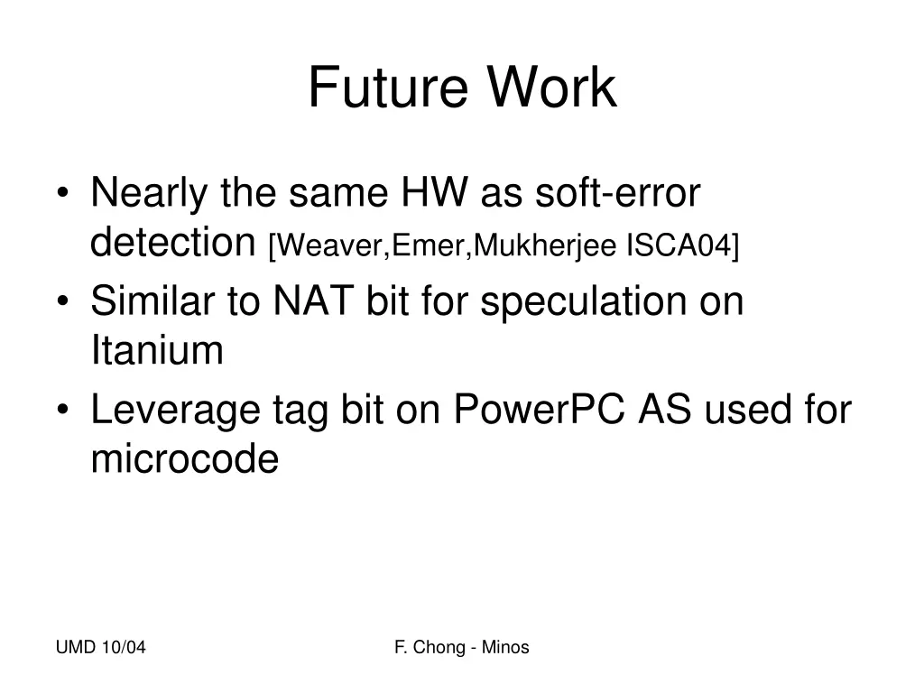 future work