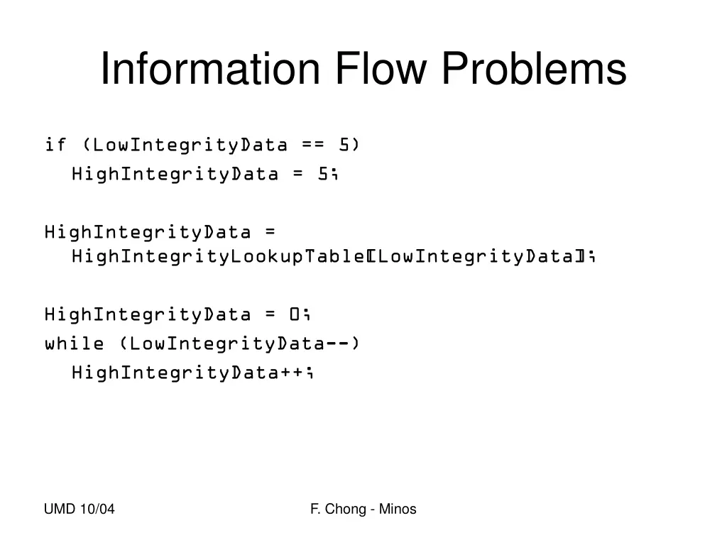 information flow problems