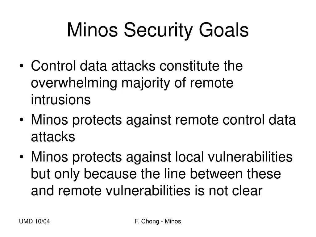 minos security goals