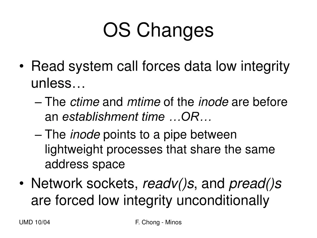 os changes