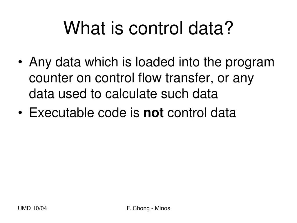 what is control data