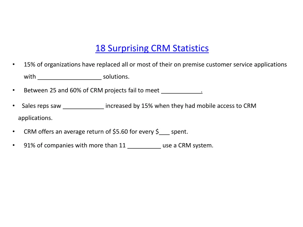 18 surprising crm statistics